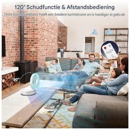 GELLDG Tafelventilator - Draagbare USB Ventilator met 3 Windsnelheden - Verstelbare Hoek & LED-Licht - Geschikt voor Bureau en Camping - 173x177x86mm - Plastic - Inclusief Telefoonhouder en Oplaadkabel — thumbnail 2