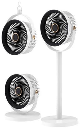 KZQ Statiefventilator - Ventilator Staand - Herlaadbaar - 5 Windsnelheden - 4 Verstelbare Hoogtes - Voor Thuis En Kantoor - Zwart — thumbnail 1