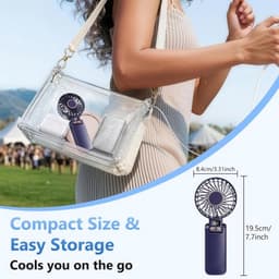 Solvix tafel ventilator geluidloos - Draagbare Ventilator - Wit - 20 Uur Accuduur - 5 Instelbare Snelheden - Voor Thuis, Kantoor en Reizen — thumbnail 4