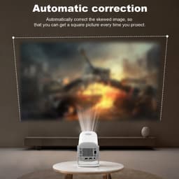 TEKROA® Mini Beamer - Beamers - WiFi Screen Mirroring - 4K Support - HD Ready 720P - Voor iOS & Android - Thuisbioscoop - wit — thumbnail 2