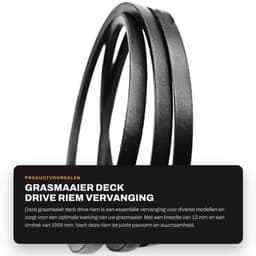 Grasmaaier Riem Vervanging - Onderdeelnummer 135061504/0 - Breedte 13 mm - Omtrek 1956 mm - Geschikt voor Mountfield 1538M-SD/T38M-SD - Zwart - Maaier Riem — thumbnail 1