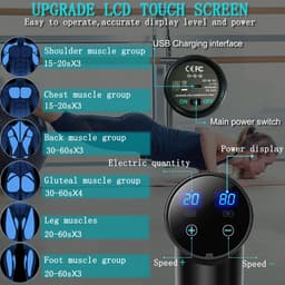 SnelShoppen - Massagepistool Diep Weefsel - Percussie Rugmassagepistool voor Atleten - Spiermassage voor Pijnverlichting met 8 Massagekoppen en 20 Sne — thumbnail 5