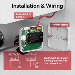 Slimme thermostaat - Wifi verwarming - Energie besparen - Dagelijkse programmering - 85x85x20 mm - Wit — thumbnail 3