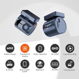 Dashcam - Compacte Autocamera - Transparant Scherm - Uitstekend Nachtzicht - Voor Auto's — thumbnail 2