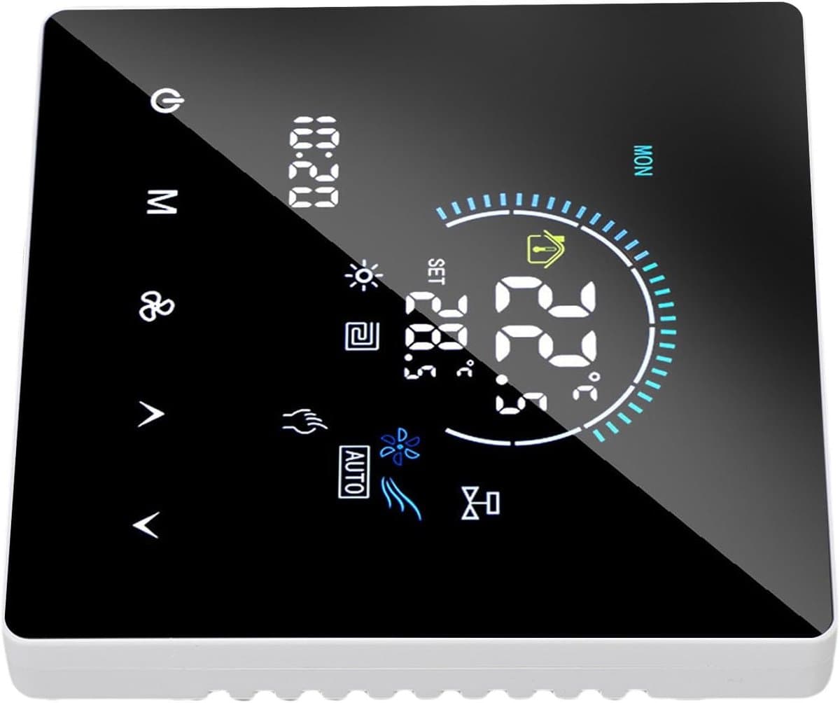 Slimme Thermostaat - Verwarmingsregelaar App Bediening - Energie Besparen - Kinderslot Functie - VA LCD Display - Zwart — afbeelding 1