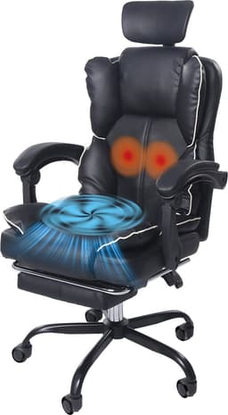 Gotagee Ergonomische Gaming-Stoel – Met Ventilator, Luchtkoeler & Koeling, Geventileerde Zitting, Ligfunctie, Massage, Verstelbare Directiestoel, Zwart — thumbnail 1