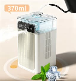 Draagbare Luchtkoeler met Verneveling - 3-in-1 Mini Air Cooler, Ventilator en Luchtbevochtiger - Stil 30 dB - Oplaadbaar - 370 ml Watertank — thumbnail 3