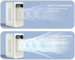 Draagbare Luchtkoeler met Verneveling - 3-in-1 Mini Air Cooler, Ventilator en Luchtbevochtiger - Stil 30 dB - Oplaadbaar - 370 ml Watertank — thumbnail 2