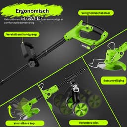 CRLYN® Grasmaaier Elektrisch - Grastrimmers met Accu - Groen — thumbnail 2