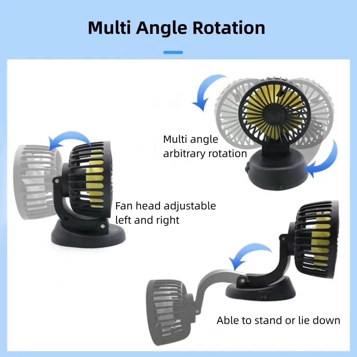 Autoventilator, 360 graden draaibaar, 12 V sigarettenaansteker, autokoelventilator voor dashboard, mini-tafelventilator, ventilator, zuignap, kleine ventilator voor vrachtwagen, SUV — afbeelding 1