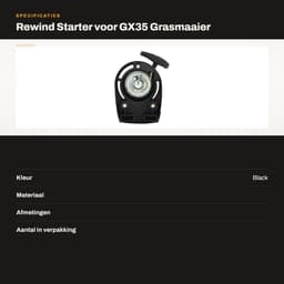 Dailygoods- Startkoord vervangingsonderdeel - Geschikt voor GX35 - GX35NT - HHT35S - Grasmaaier - Eenvoudig te gebruiken - Directe vervanging - Startmechanisme — thumbnail 2