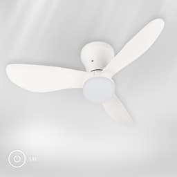BRILONER Lufito - Plafondventilator met verlichting - LED plafondlamp met ventilator - ventilator lamp zomer- en wintermodus - dimbaar - CCT - Ø78cm - wit — thumbnail 4