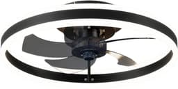 TamTrade Plafondventilator - Plafond ventilator met verlichting - Inclusief afstandbediening - LED - Dimbaar - 6 standen - Zwart — thumbnail 1