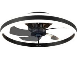 TamTrade Plafondventilator - Plafond ventilator met verlichting - Inclusief afstandbediening - LED - Dimbaar - 6 standen - Zwart