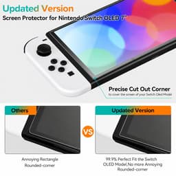 Sounix Screenprotector voor Nintendo Switch OLED - 3 Stuks Gehard Glas - Tempered Glass met Montageframe - Krasbestendige Schermbeschermer — thumbnail 5