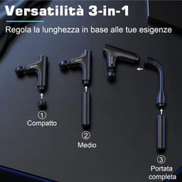 SnelShoppen - Draadloze Massage Gun - Professionele Deep Tissue Massager met LED-Indicatielampjes, Type-C Oplading & 4 Massagekoppen - Handheld Massag — thumbnail 5