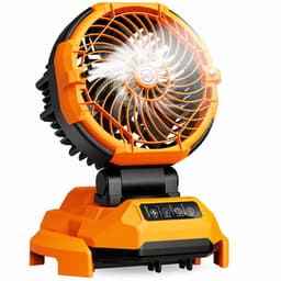 DIMICO - Mobiele Ventilator met Verneveling - Draagbaar - Mistventilator - Nevelventilator - Oranje - 30000mAh - 4 Snelheden — thumbnail 1