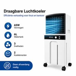 Glowstride - Luchtkoeler - airco - Waterkoelventilator - 6L - 65W - Airconditioner 3 Snelheden - mobiele airco — thumbnail 1