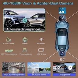 JCP® Draadloze Dashcam - Draadloos CarPlay-Scherm - Dashcam met CarPlay - Zwart - 4cm x 18cm x 7cm — thumbnail 4