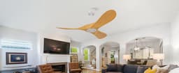 MODENUIT Plafondventilator – 107 cm – Afstandsbediening, 6 Snelheden – ABS – Wit/Naturel – Zonder Licht — thumbnail 5
