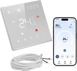 SnelShoppen - Thermostaat Vloerverwarming Water, WiFi Digitaal met Alexa & Google Home, Slimme Regelaar voor Water Vloerverwarming of Gasboiler, 16A, — thumbnail 1