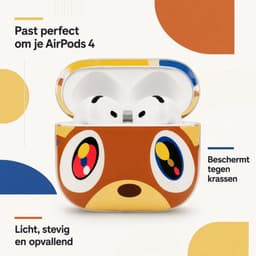 Enluxe Case geschikt voor Airpods 4 - Schattige Cartoon Beer - Bruin Hoesje, Schokbestendig & Draadloos Opladen — thumbnail 3