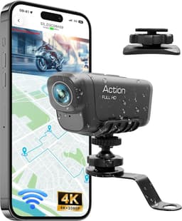 SnelShoppen - Dashcam Motorfiets 4K + 1080P, WiFi Voor- en Achtercamera met GPS, HDR, 6 Uur Batterij, Volledig Waterproof, Nachtzicht, Actiecamera Hel — thumbnail 1