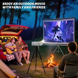 SnelShoppen - Mini-beamer, Draagbare Bluetooth-projector Full HD 1080P voor Thuisbioscoop, Compatibel met iOS, Android, Windows, TV-stick, HDMI, Smart — thumbnail 3