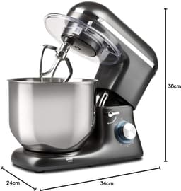 NIVA® Deegmachine - Mixer met Kneedhaak - Kneedmachine - Grijs - 34cm x 25cm x 38cm — thumbnail 2