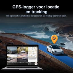 Dashcam voor auto - Zwart - 12 inch - 4-kanaals spiegel dashcam met 4×FHD camera’s en GPS - Voor optimale 360° bewaking — thumbnail 5