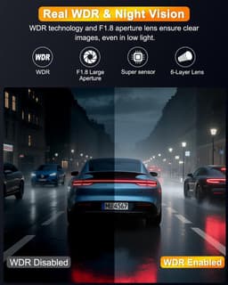 Dashcam voor auto - Zwart - Dual 4K + 1080p Camera - WiFi met Nachtzicht en Parkeerbewaking - Voor Auto — thumbnail 3