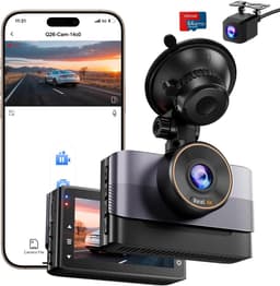 Dashcam voor auto - Zwart - Dual 4K + 1080p Camera - WiFi met Nachtzicht en Parkeerbewaking - Voor Auto — thumbnail 1
