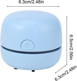 Mini bureaustofzuiger, sterke zuigkracht en laag geluidsniveau, compact tafelstofzuiger voor bureau, keuken, gameroom, school en studentenkamer（Blauw） — thumbnail 3