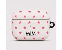MIM Amsterdam - Pink Galaxy - Geschikt voor AirPods Pro 3 - AirPod hoesje - Sterren print - AirPod hoesje met print - Shockproof- Cover voor AirPods - Trendy AirPod case