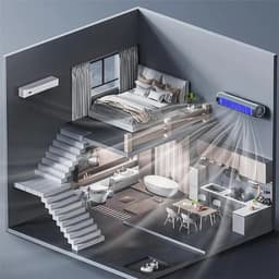 House Of Atelier - Wandventilator - Wandkoeler - Electrische Ventilator voor Thuis, Keuken en Badkamer - Energiezuinig - Grijs — thumbnail 3