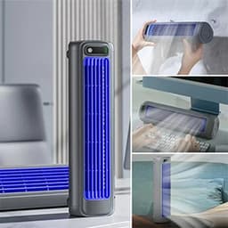 House Of Atelier - Wandventilator - Wandkoeler - Electrische Ventilator voor Thuis, Keuken en Badkamer - Energiezuinig - Grijs — thumbnail 2