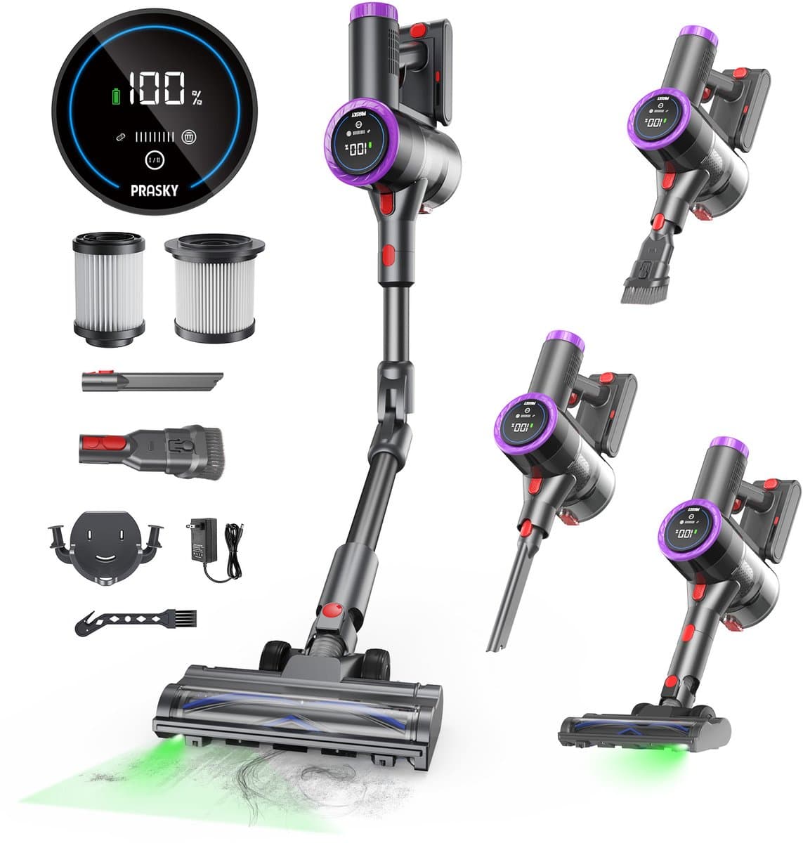 Prasky P1MAX - Steelstofzuiger Draadloos - 65000Pa - 50 Minuten - Afneembare Batterij - Geluidsniveau 70 dB — afbeelding 1
