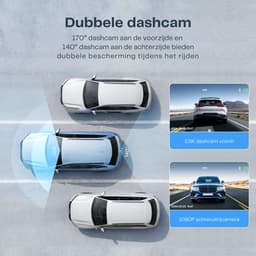 SNJY® Dashcam voor Auto - Auto Camera - Dashcam Voor en Achter - 2,5K - 170° Groothoek - Zwart — thumbnail 5