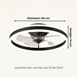 Plafondventilator Lamp - RGB - Smart Lamp - 6 Standen - Dimbaar - Kroonluchter Ventilator - Chandelier Fan - Woonkamer Lamp - Ventilator Lampen - Stille Motor — thumbnail 5