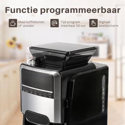 SNJY® Koffiemachine met Bonen - Volautomatische Koffiemachine - Espressomachine - Koffiezetapparaat Bonen - 1400W - Zwart — thumbnail 3