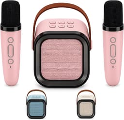 DUTCHPOWER Karaoke Set met 2 Draadloze Microfoons - Roze - Bluetooth 5.3 Speaker - USB-C Oplaadbaar - LED Lichteffecten — thumbnail 1