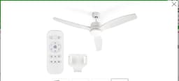 Plafondventilator met verlichting, 3 bladen, wit, Plafon ventilator — thumbnail 1