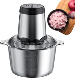 Elektrische Hakmolen - Keukenmachine Voedselversnipperaar - Snel Ingredi uevoacute;nten Snijden - Oververhittingsbeveiliging - 3 Liter - Zilver — thumbnail 1