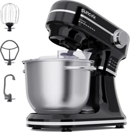 SUNCOK Keukenmixer, Keukenmachine, krachtige motor van 1500 W, met twee roestvrijstalen mengkommen (4,5 l en 5,5 l), multifunctionele deeghaak, geschikt voor bakken en kneden van deeg. — thumbnail 1