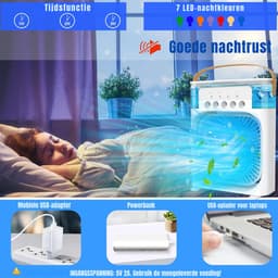 RWB® Mobiele Airco Zonder Afvoer - Luchtkoeler - Aircooler - Wit - ‎26x20x25cm — thumbnail 5