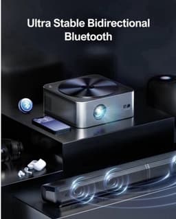 Mini Beamer - Projector - Digitale Beamer - Draagbaar - 1080P - Met Autofocus - 700 ANSI - 2 x USB 2.0 - HDMI - AV - DC - WiFi - Bluetooth - 90W - Zwart — thumbnail 4