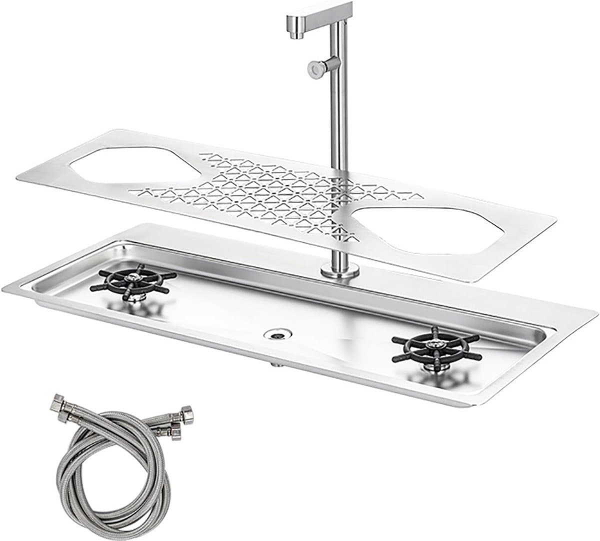 Automatische Kopjeswasser - Glas Spoeler Bekerspoeler - Snel Glazen Reinigen - Dubbele Kop - 665 cm x 288 cm - RVS — afbeelding 1