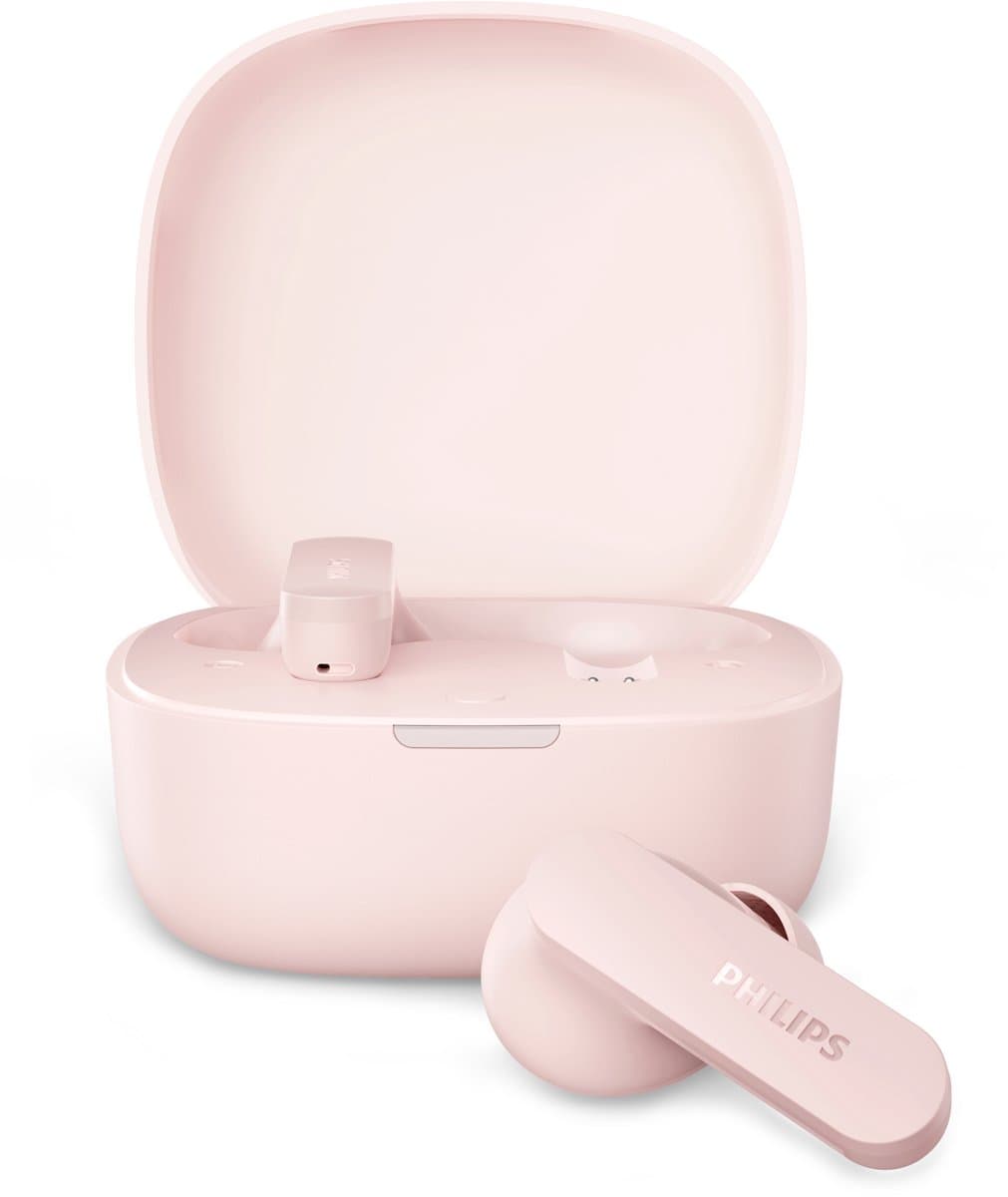 PHILIPS TAT2100BK/00 - True Wireless Oordopjes - Bluetooth 6.0 - 36 Uur Accuduur - 4 Microfoons - SecureFit Pasvorm - IPX4 - Multipoint - Roze — afbeelding 1
