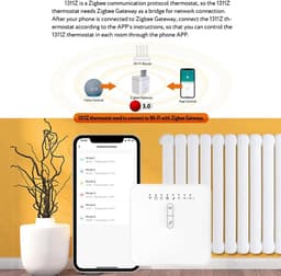 Slimme Thermostaat - Radiatorregelaar Programmeerbaar - Energie Besparen - Zigbee Compatibel - 13 x 11 x 7 cm - Wit — thumbnail 4