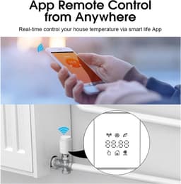 Slimme Thermostaat - Radiatorknop - Energie Besparen - Afstandsbediening Verwarming - 55.3 x 54 x 98.3 mm - Wit — thumbnail 5